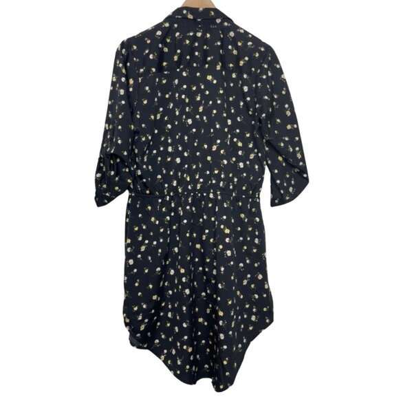 SPEED CONTROL | Women's Black & Yellow Lightweight Floral Shirt Dress | Size L - Picture 7 of 13